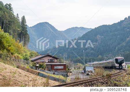 【高山本線】山間部の集落を駆け抜ける特急ひだ 109528748
