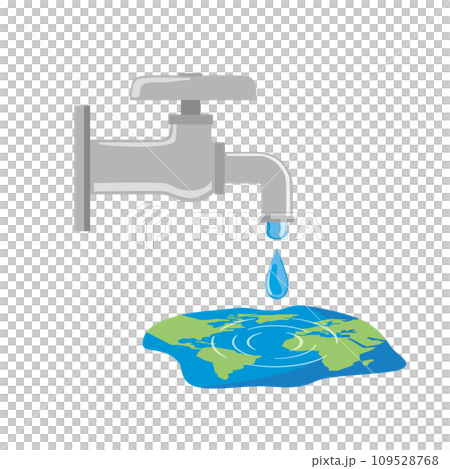 Image illustration of saving water to respect the global environment 109528768