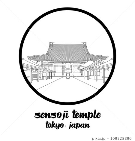 Circle Icon Sensouji Temple. vector illustration 109528896