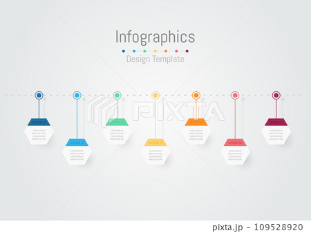 Infographic 7 options design elements for your business data. Vector Illustration. 109528920