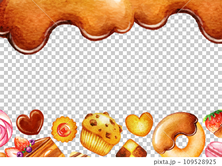 Cute hand drawn sweets background illustration Cute hand drawn sweets background illustration 109528925
