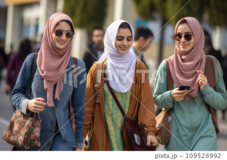AI-generated content. A student of the Medical Sciences University wearing hijabs. Generative AI 109528992