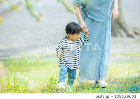 公園で遊ぶ親子 公園で遊ぶ親子 109529601