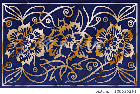 Japanese traditional gold foil floral texture background Japanese traditional gold foil floral texture background 109530261