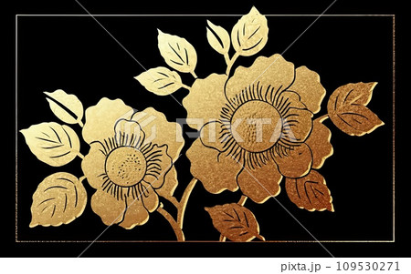 Japanese traditional gold foil floral texture background 109530271