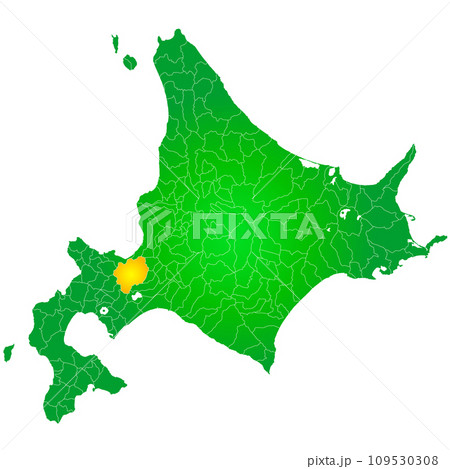 札幌市と北海道地図 109530308