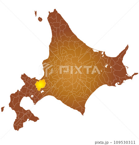 札幌市と北海道地図 札幌市と北海道地図 109530311