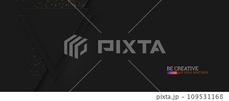 Golden dust glittering on a black banner Geometric composition Golden dust glittering on a black banner Geometric composition 109531168