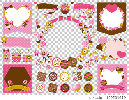 情人節標題/標題/巧克力插圖集[無文字] 109531619
