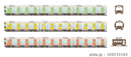 電車のアイコンイラストセット 109533103