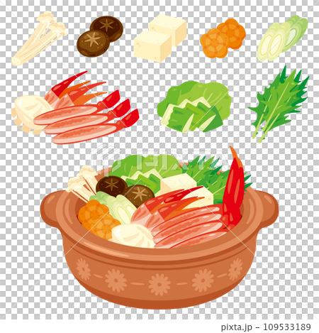 Crab hotpot and ingredients 109533189