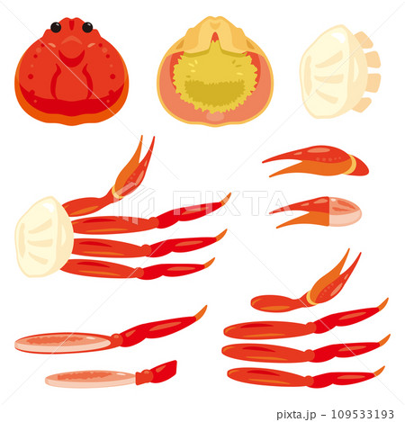 カットされたズワイガニセット 109533193