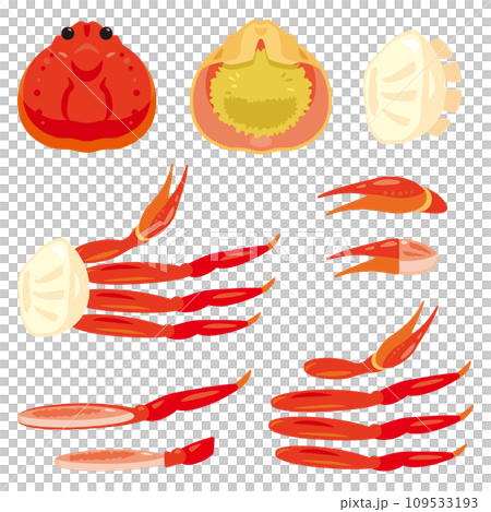 カットされたズワイガニセット 109533193