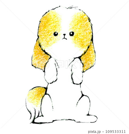 かわいいシーズー犬が立つイラスト かわいいシーズー犬が立つイラスト 109533311