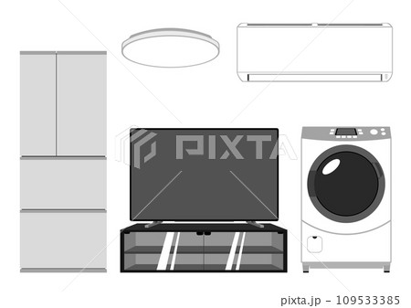 主要な電化製品一式のイラスト素材 [109533385] - PIXTA