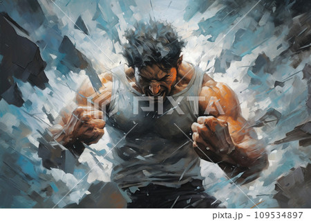 Person facing challenges with an inward strength, showcasing resilience as an inner force that shields against external pressures 109534897