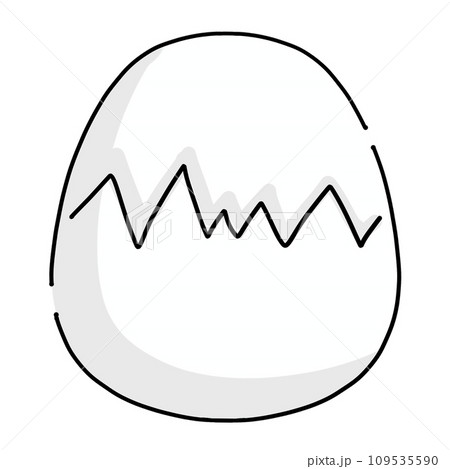 ゆるめシンプルひび割れ玉子 単品 ベタ塗り ゆるめシンプルひび割れ玉子 単品 ベタ塗り 109535590