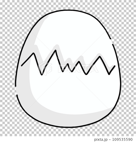 ゆるめシンプルひび割れ玉子 単品 ベタ塗り ゆるめシンプルひび割れ玉子 単品 ベタ塗り 109535590