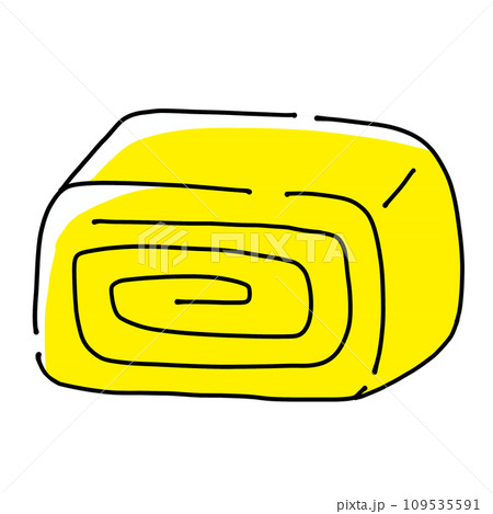 ゆるめシンプル玉子焼き 単品 ベタ塗り ゆるめシンプル玉子焼き 単品 ベタ塗り 109535591