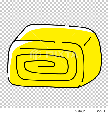 ゆるめシンプル玉子焼き 単品 ベタ塗り ゆるめシンプル玉子焼き 単品 ベタ塗り 109535591