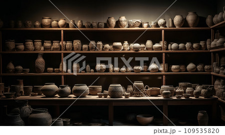 縄文時代の土器のイメージ（AI生成画像） 109535820