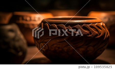 縄文時代の土器のイメージ（AI生成画像） 109535825