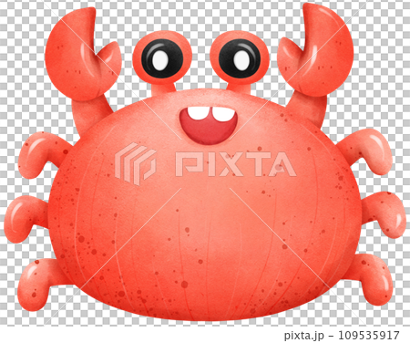 Cute crab under the sea watercolor illustration 109535917