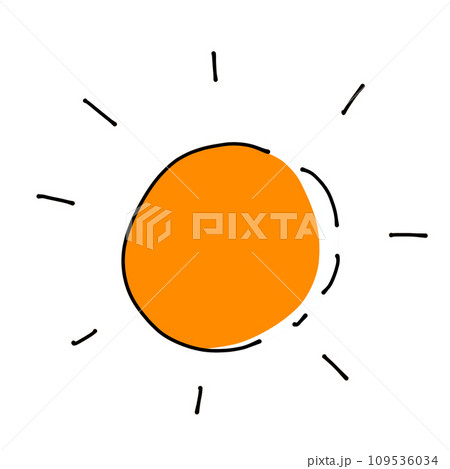ゆるめシンプル太陽 単品 ベタ塗り ゆるめシンプル太陽 単品 ベタ塗り 109536034