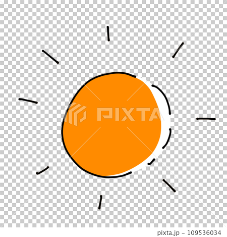 ゆるめシンプル太陽 単品 ベタ塗り ゆるめシンプル太陽 単品 ベタ塗り 109536034