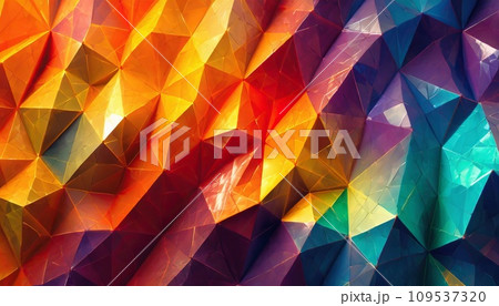 AI生成画像：カラフルな幾何学模様のイラスト 109537320