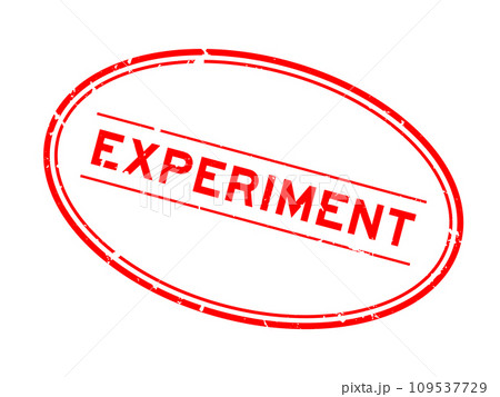 Grunge red experiment word oval rubber seal stamp on white background 109537729
