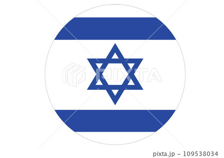 Flag of Israel round icon, banner vector illustration.  109538034