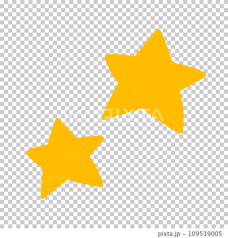 兩顆星星水彩手繪插畫 109539005