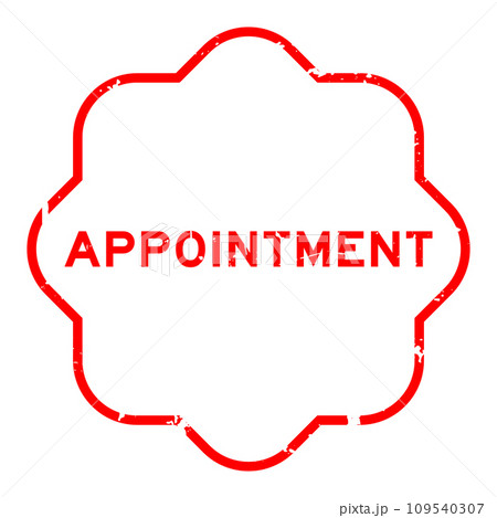 Grunge red appointment word rubber seal stamp on white background 109540307
