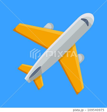 plane flat design isolated cartoon 109540975