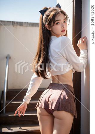 セクシーな制服姿の女子高生　AI画像　AI写真 109541020