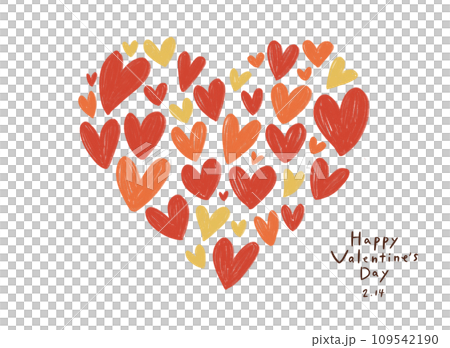 小さなハートでできたハートマークのイラスト 手書きタッチ かわいい素材 小さなハートでできたハートマークのイラスト 手書きタッチ かわいい素材 109542190