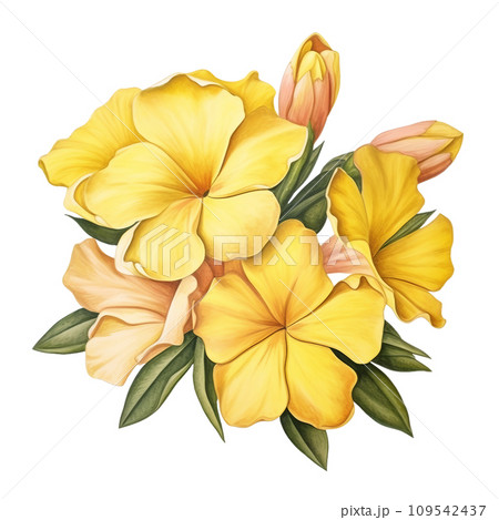 yellow flowers of yellow and green leaves yellow flowers of yellow and green leaves 109542437