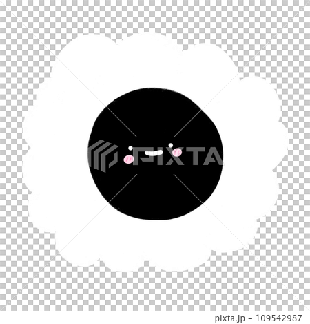 Cute White And Black Flower Mascot Character Kawaii Cartoon illustration Cute White And Black Flower Mascot Character Kawaii Cartoon illustration 109542987