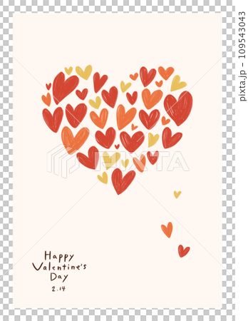 由小愛心製成的心形標記的插圖手寫觸摸可愛材料 由小愛心製成的心形標記的插圖手寫觸摸可愛材料 109543043