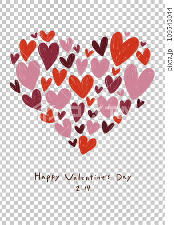 由小愛心製成的心形標記的插圖手寫觸摸可愛材料 由小愛心製成的心形標記的插圖手寫觸摸可愛材料 109543044