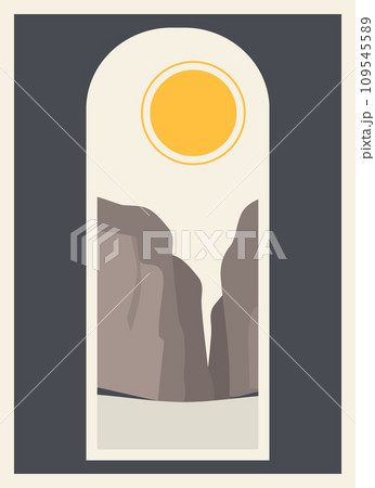 Grand Canyon Arizona view vector illustration. Suitable for print art, poster. 109545589