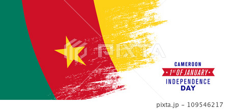 Cameroon happy independence day greeting card, banner vector illustration 109546217