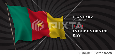 Cameroon independence day vector banner, greeting card. 109546220
