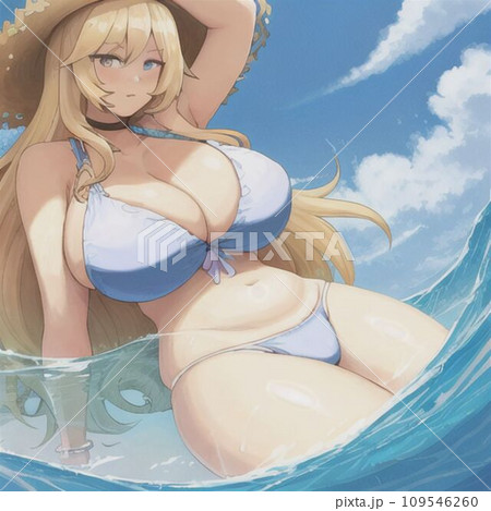 海にいるビキニの女性 海にいるビキニの女性 109546260