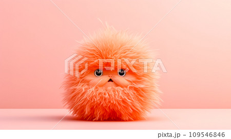 AI-generated content. cute plush furry toy in peach color 2024 109546846