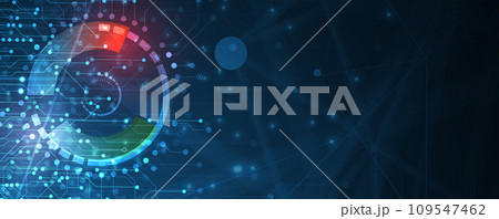 Abstract artificial intelligence DNA technology. Science and social concept.  Futuristic connection structure with cell background 109547462