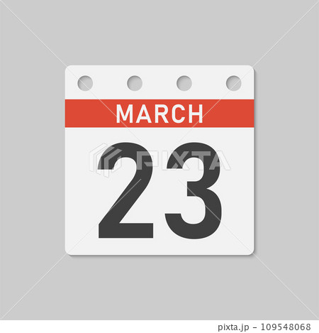 Icon page calendar day - 23 March Icon page calendar day - 23 March 109548068