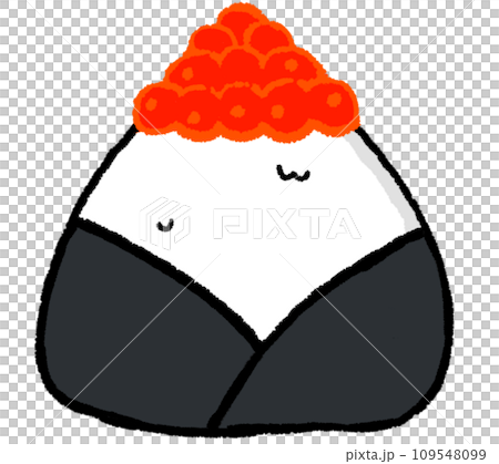 Illustration of simple salmon roe rice ball Illustration of simple salmon roe rice ball 109548099