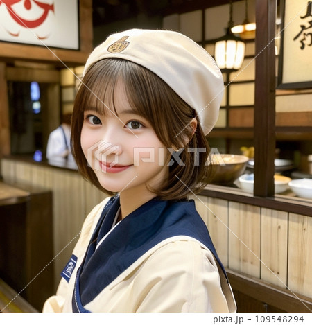 定食屋で働く少女(Generative AI) 109548294